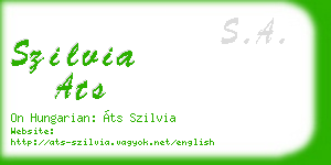 szilvia ats business card